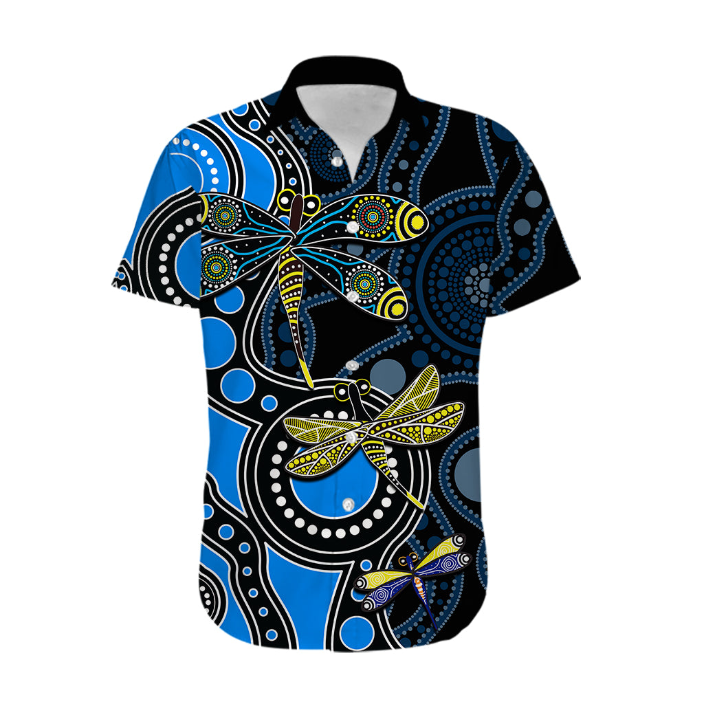Aboriginal Dragonfly Hawaiian Shirt Blue Style - Vibe Hoodie Shop