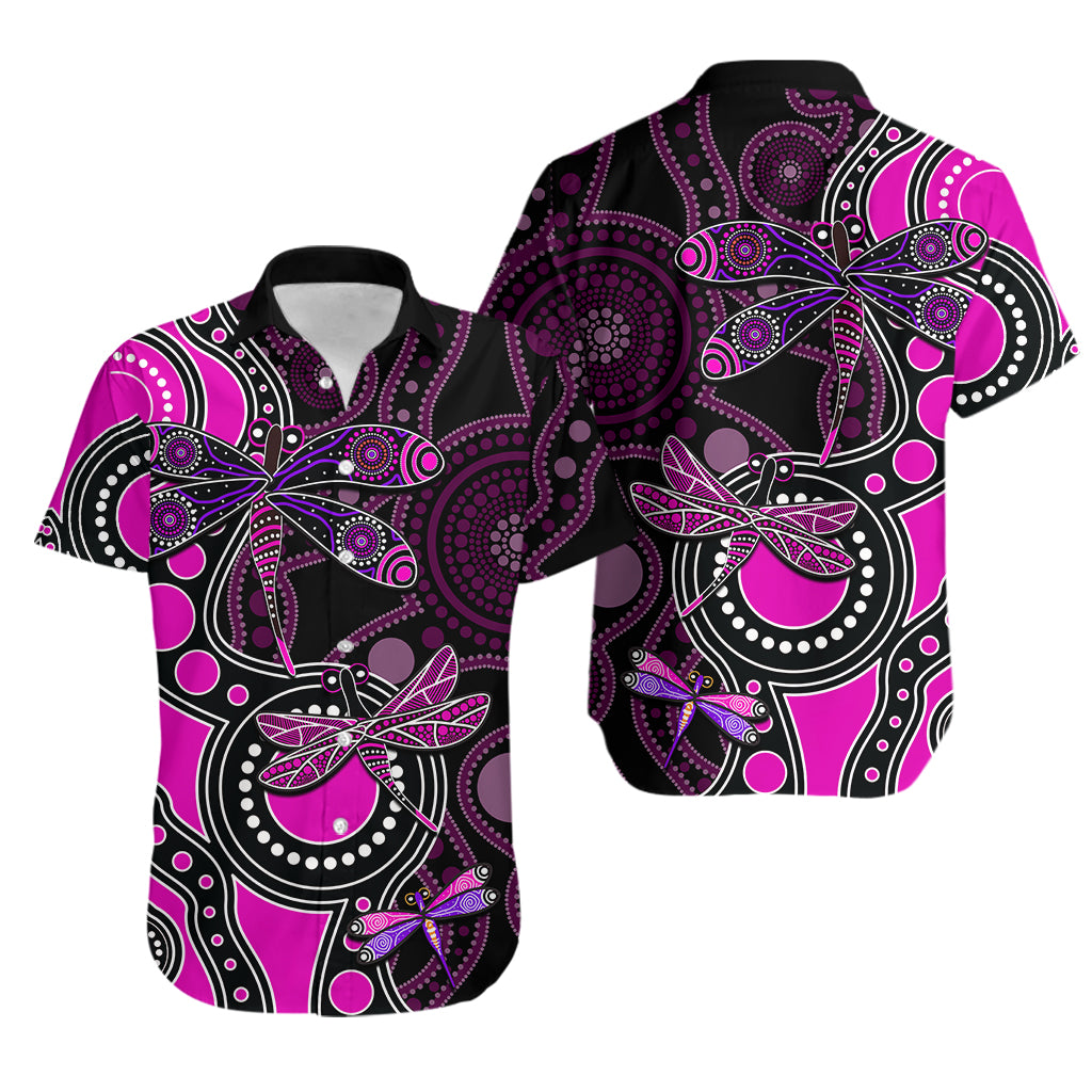 Aboriginal Dragonfly Hawaiian Shirt Pink Style - Vibe Hoodie Shop