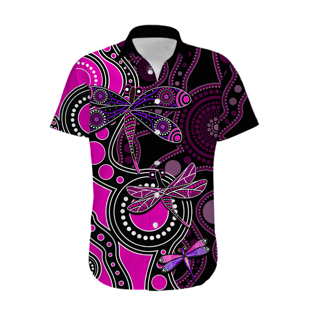 Aboriginal Dragonfly Hawaiian Shirt Pink Style - Vibe Hoodie Shop