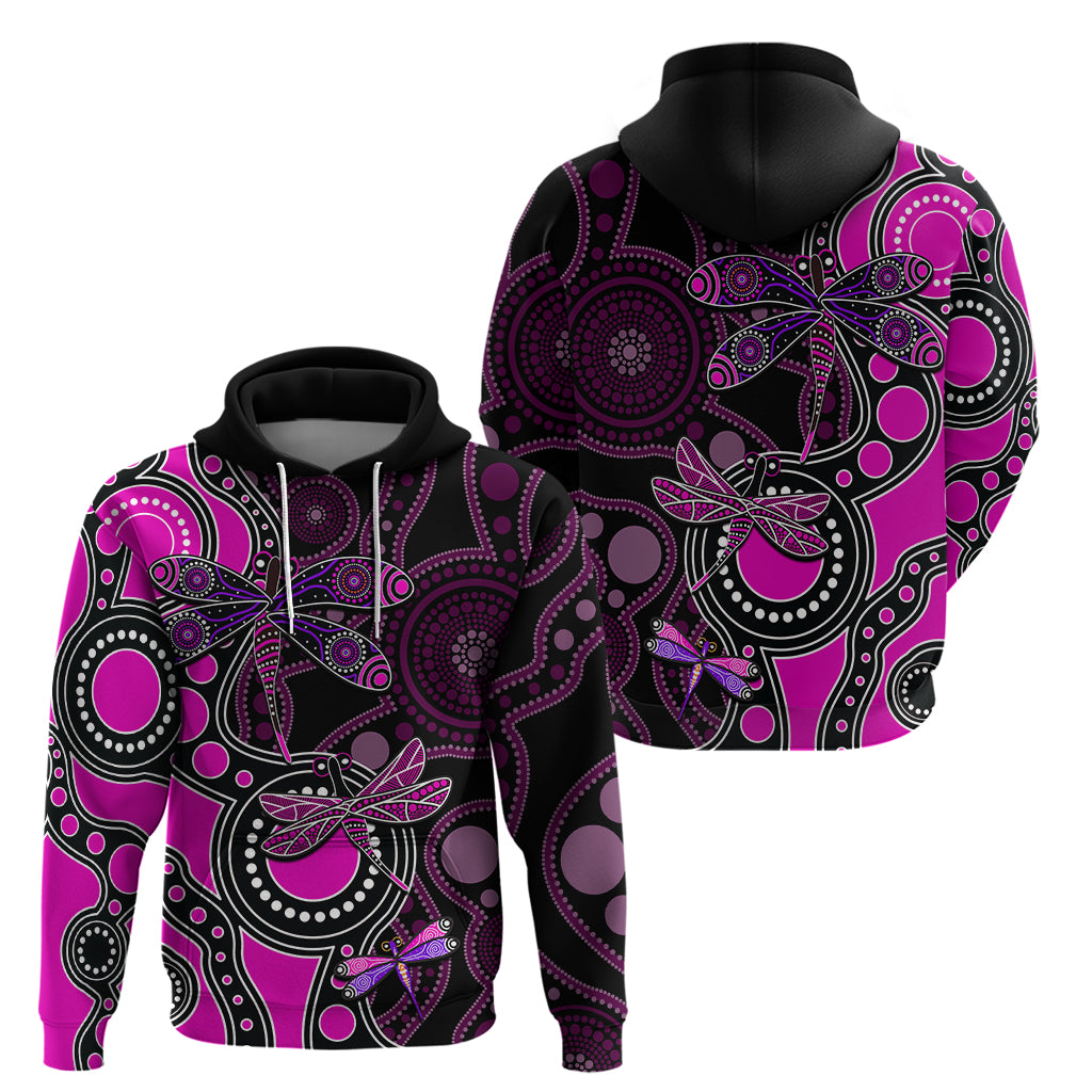 Aboriginal Dragonfly Hoodie Pink Style LT6 - Vibe Hoodie Shop