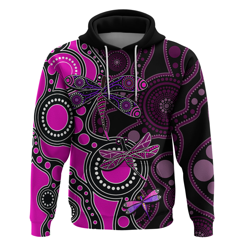 Aboriginal Dragonfly Hoodie Pink Style LT6 - Vibe Hoodie Shop