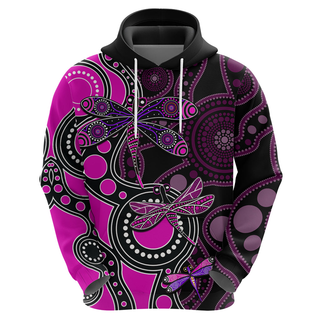 Aboriginal Dragonfly Hoodie Pink Style LT6 - Vibe Hoodie Shop