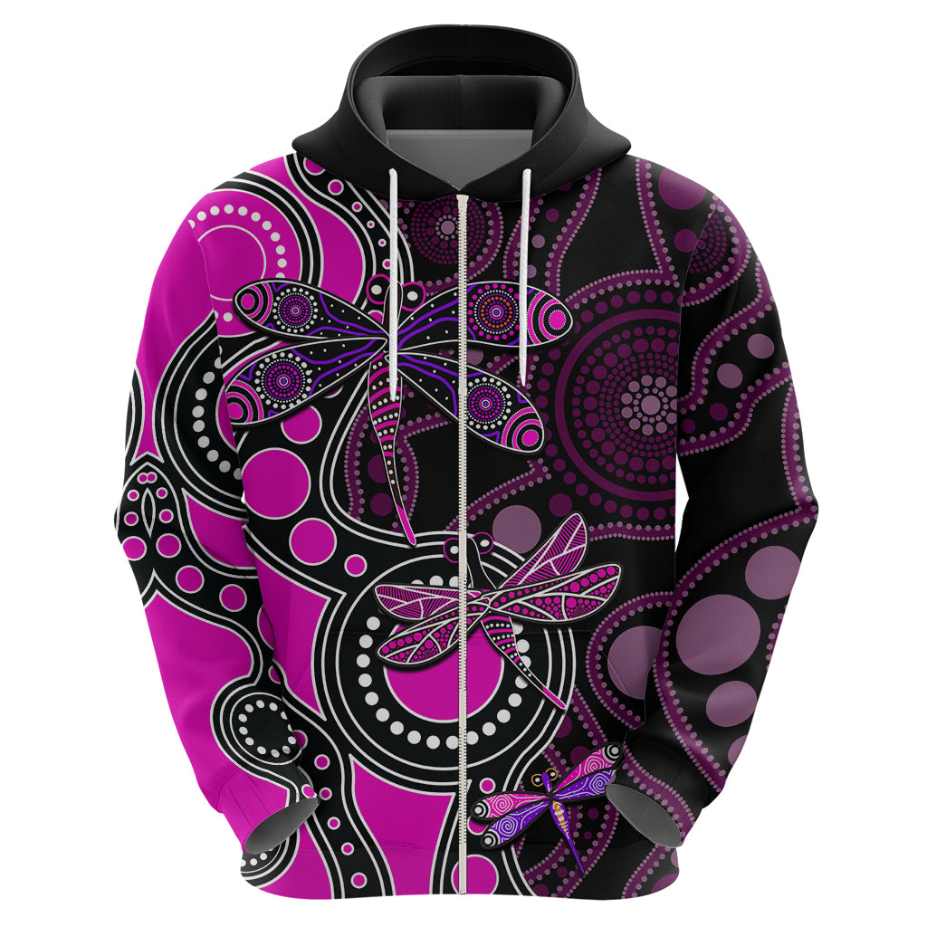 Aboriginal Dragonfly Hoodie Pink Style LT6 - Vibe Hoodie Shop