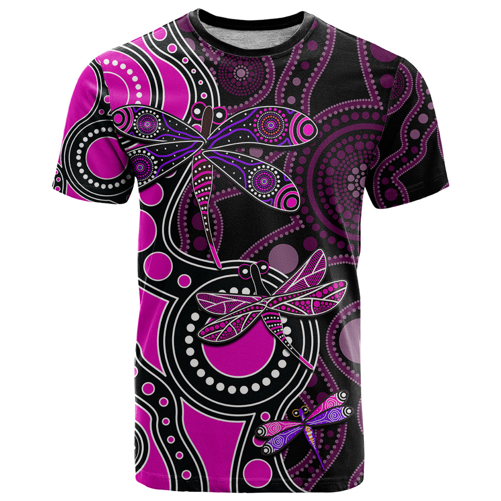 Aboriginal Dragonfly T Shirt Pink Style - Vibe Hoodie Shop