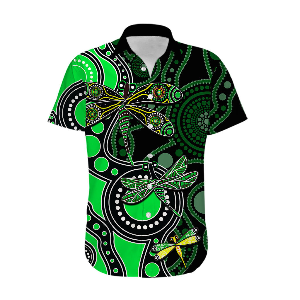 Aboriginal Dragonfly Hawaiian Shirt Green Style - Vibe Hoodie Shop