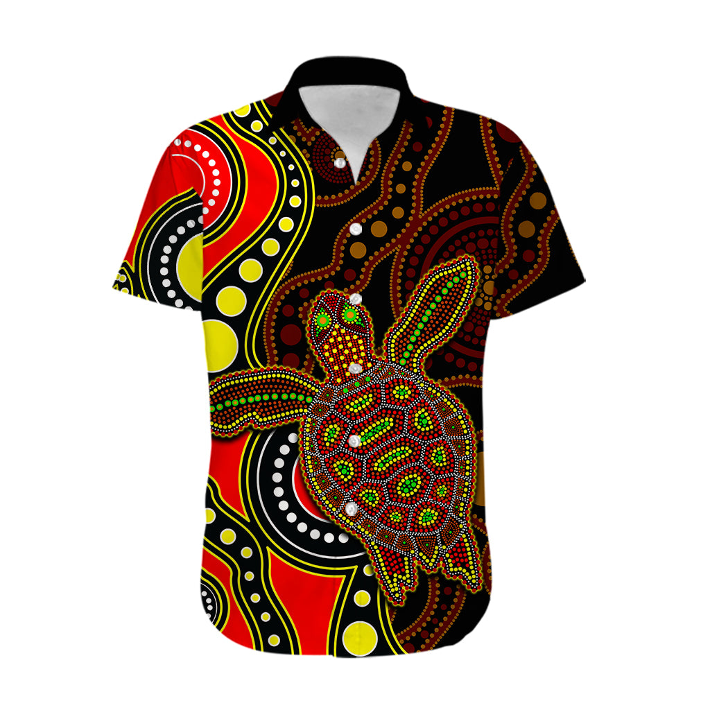 Aboriginal Turtle Hawaiian Shirt Red Style - Vibe Hoodie Shop