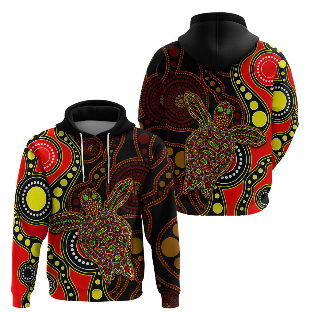 Aboriginal Turtle Hoodie Red Style LT6 - Vibe Hoodie Shop