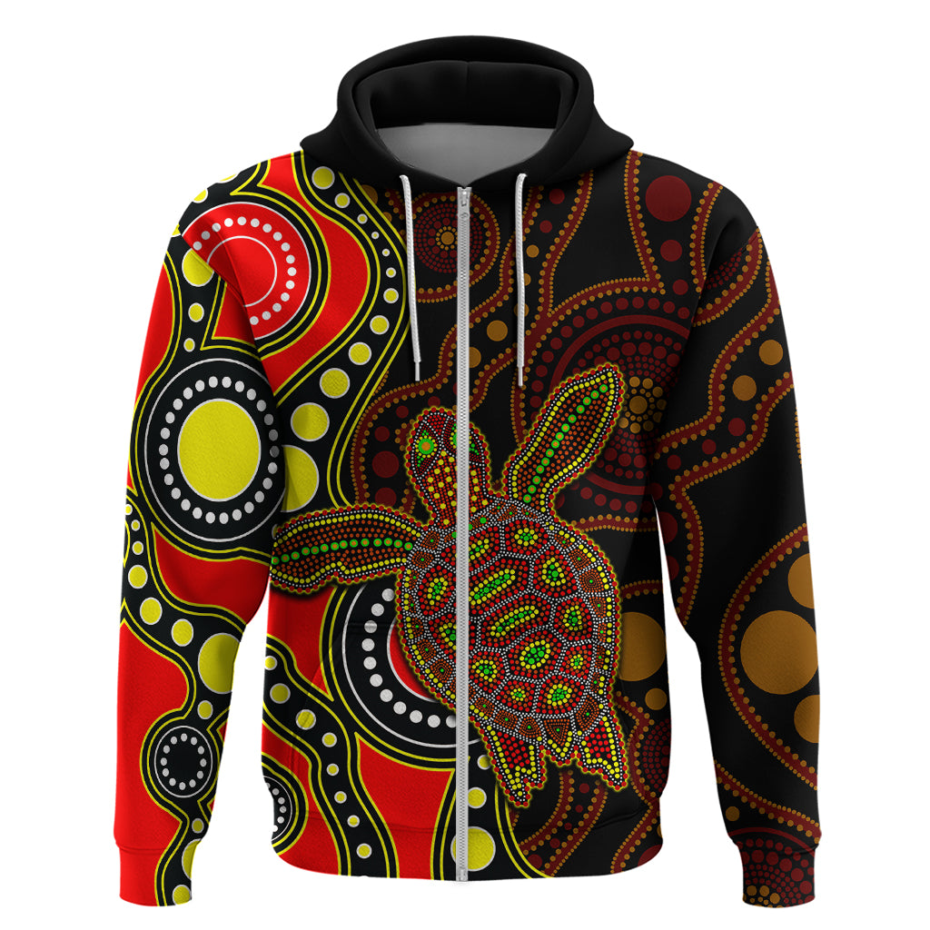 Aboriginal Turtle Hoodie Red Style LT6 - Vibe Hoodie Shop