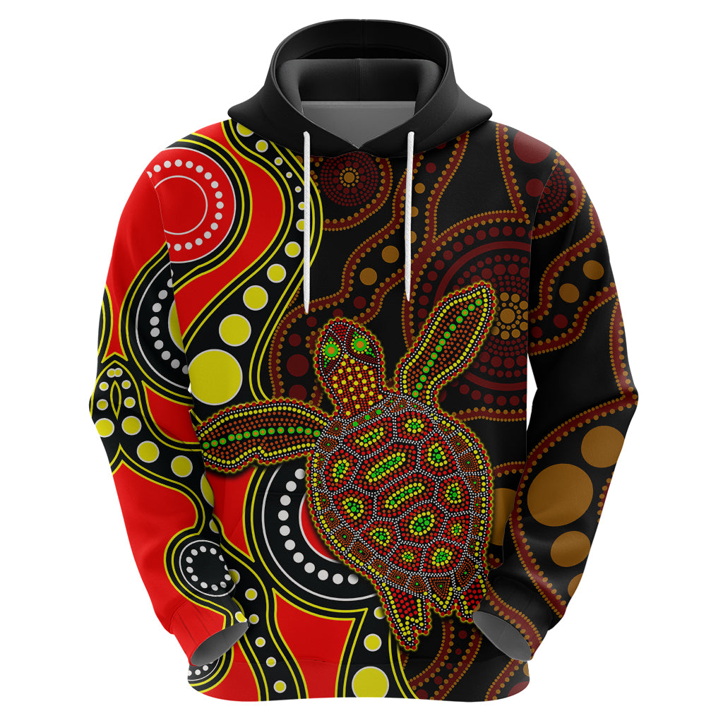 Aboriginal Turtle Hoodie Red Style LT6 - Vibe Hoodie Shop