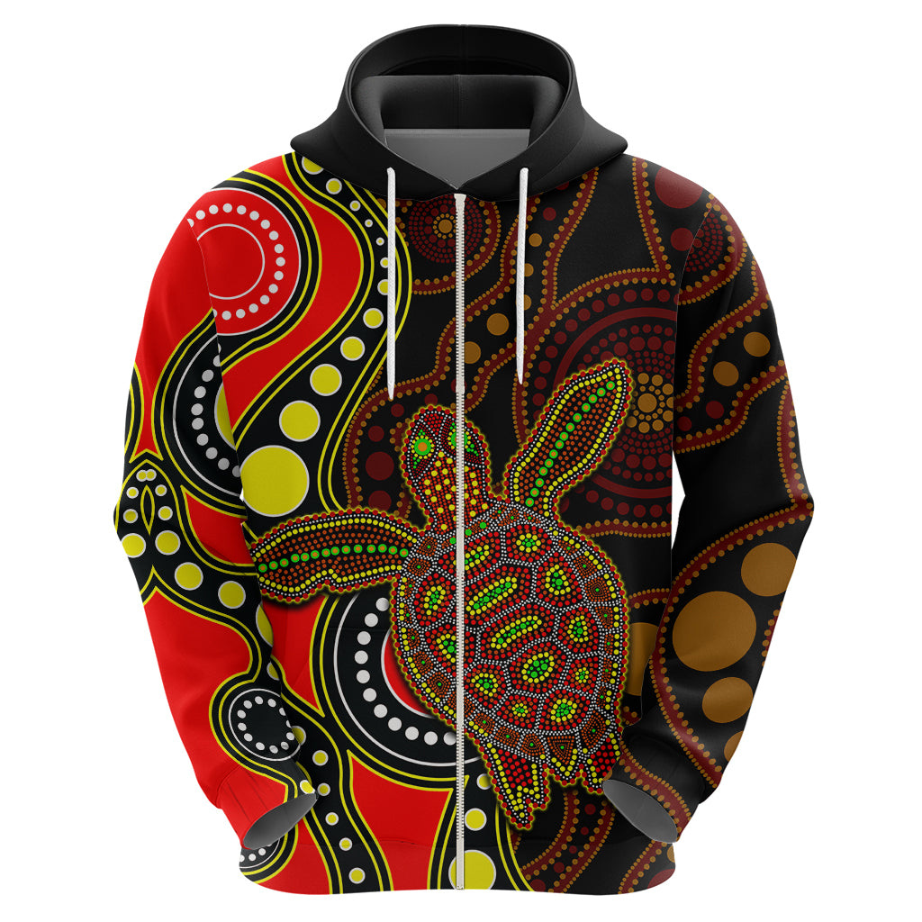 Aboriginal Turtle Hoodie Red Style LT6 - Vibe Hoodie Shop