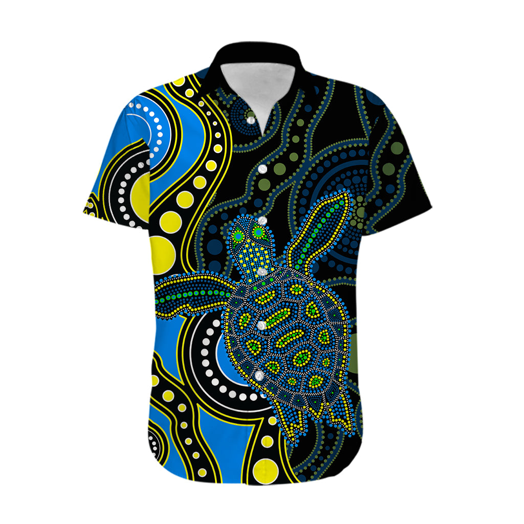Aboriginal Turtle Hawaiian Shirt Blue Style - Vibe Hoodie Shop