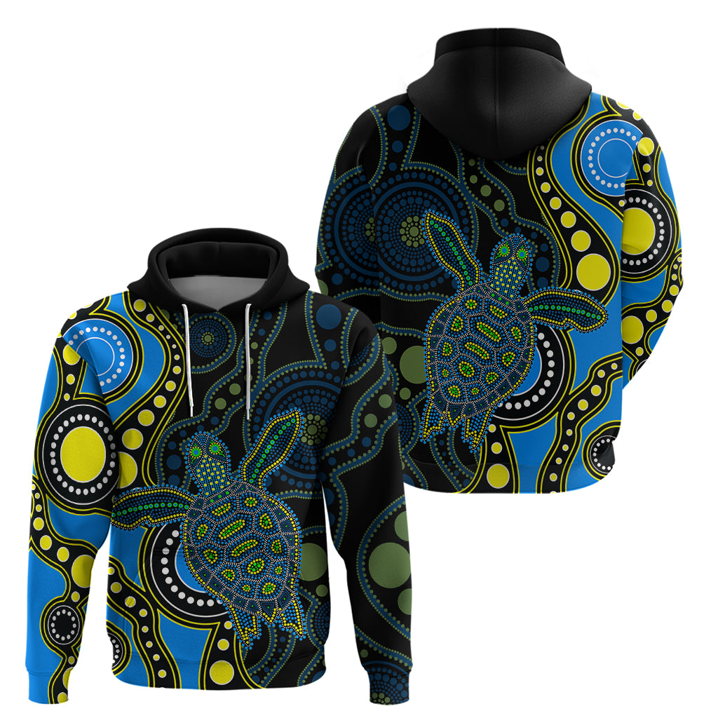 Aboriginal Turtle Hoodie Blue Style LT6 - Vibe Hoodie Shop