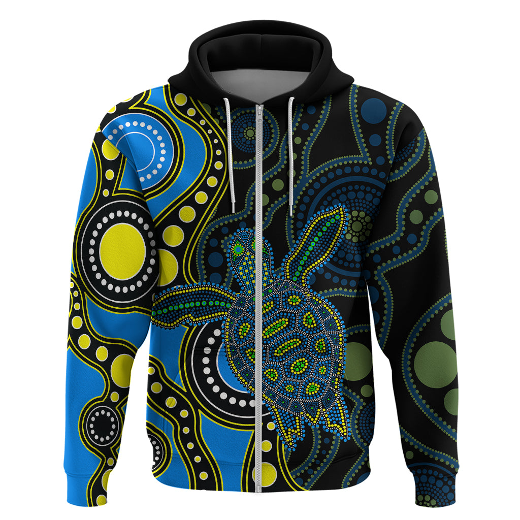 Aboriginal Turtle Hoodie Blue Style LT6 - Vibe Hoodie Shop