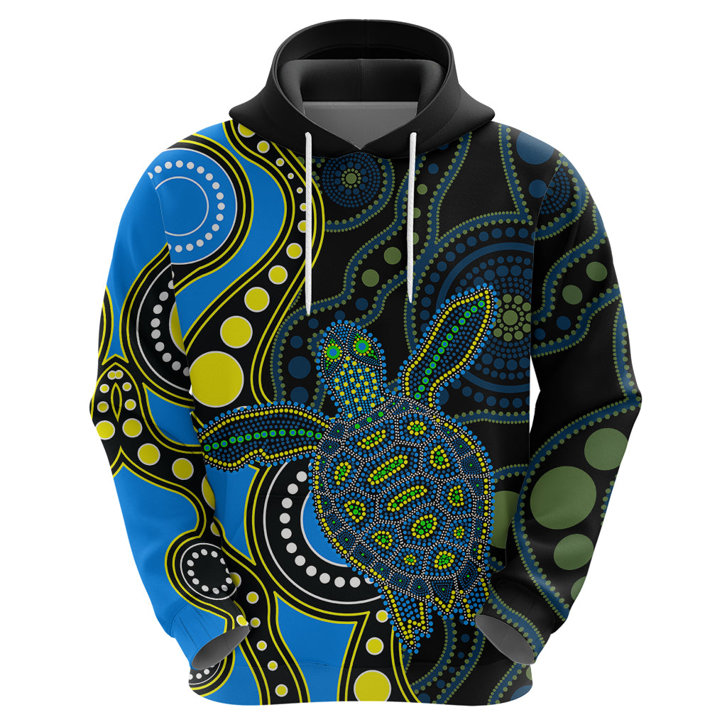 Aboriginal Turtle Hoodie Blue Style LT6 - Vibe Hoodie Shop
