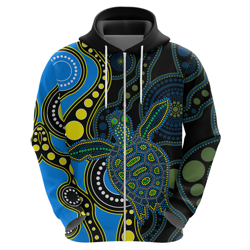 Aboriginal Turtle Hoodie Blue Style LT6 - Vibe Hoodie Shop