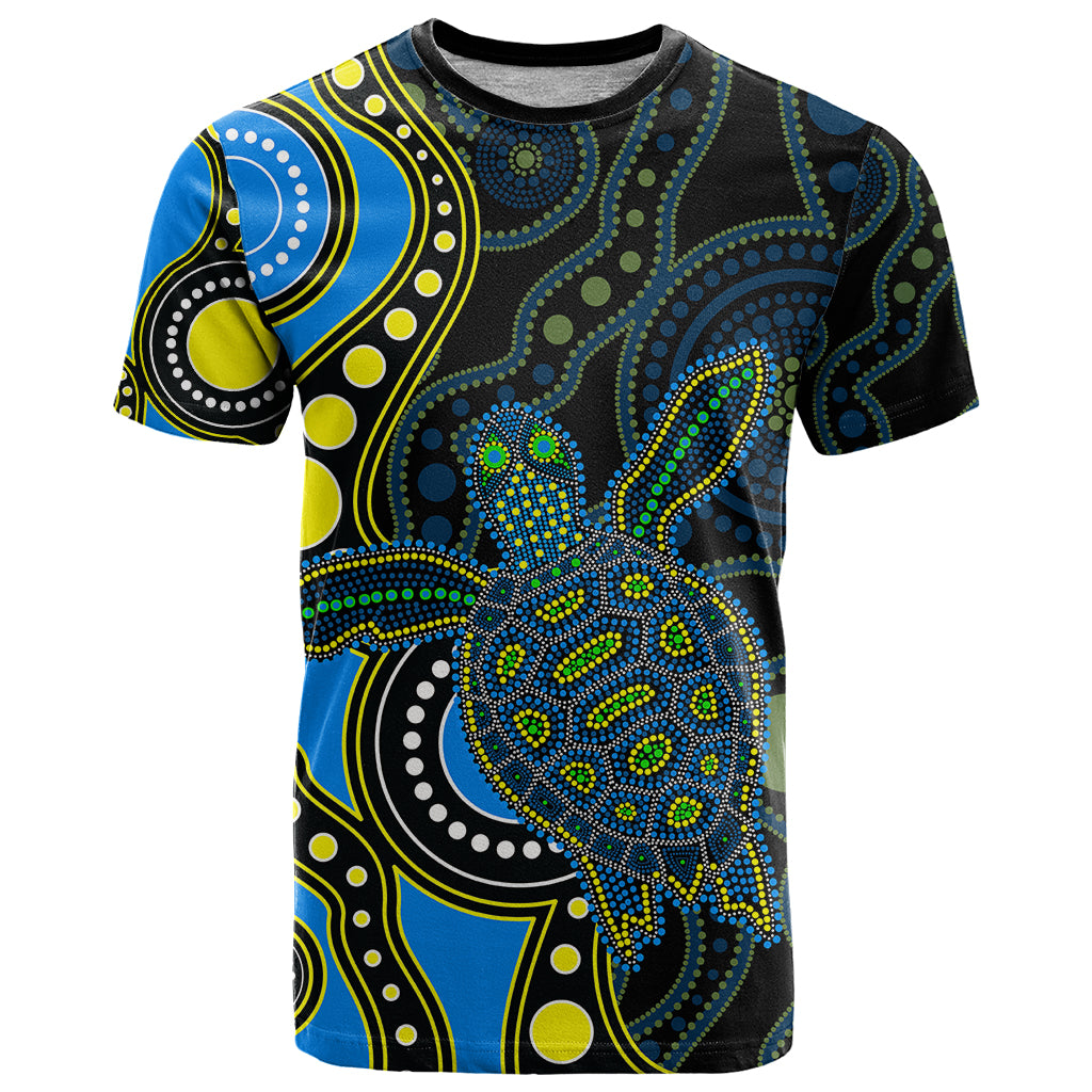 Aboriginal Turtle T Shirt Blue Style - Vibe Hoodie Shop