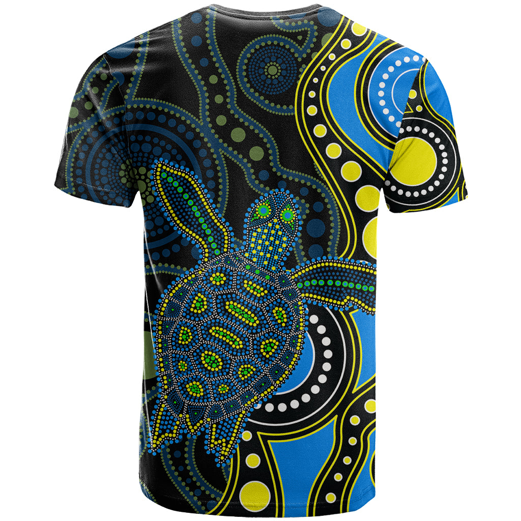 Aboriginal Turtle T Shirt Blue Style - Vibe Hoodie Shop