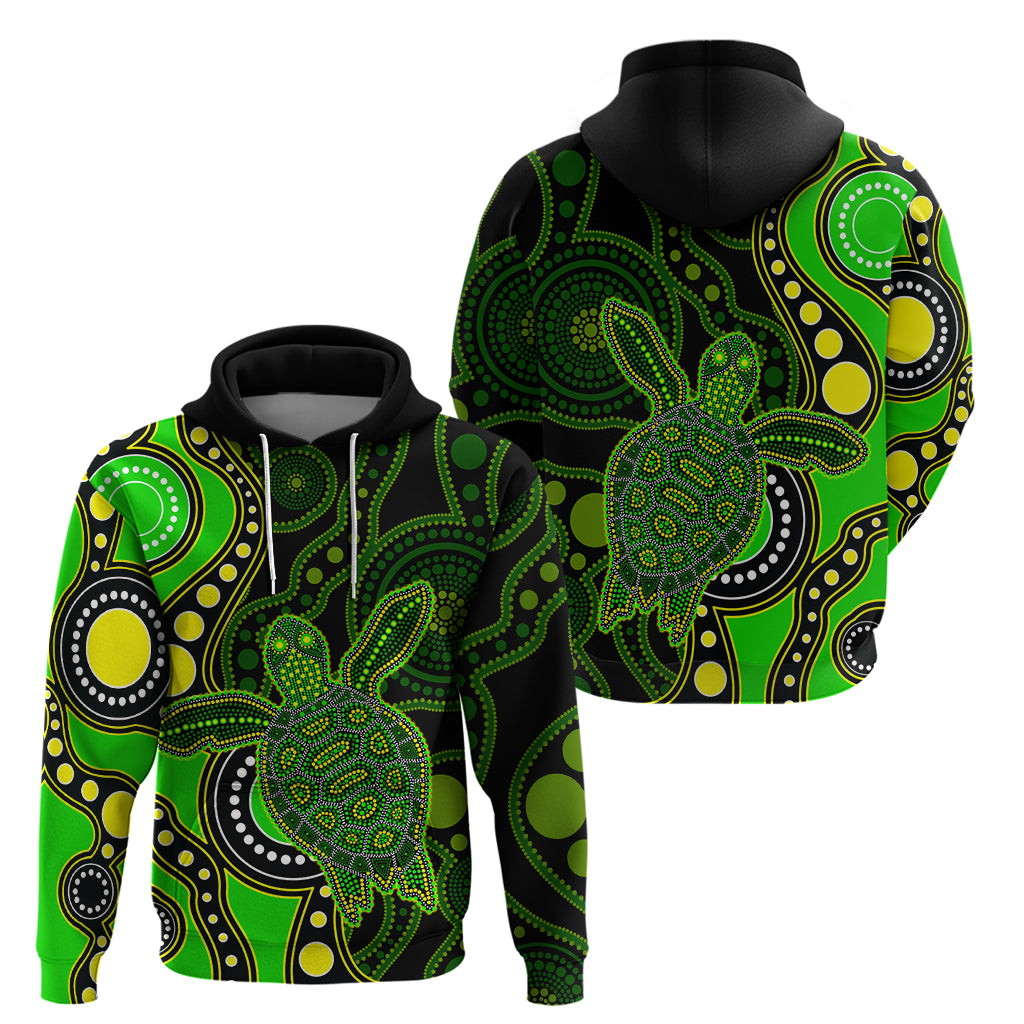 Aboriginal Turtle Hoodie Green Style LT6 - Vibe Hoodie Shop