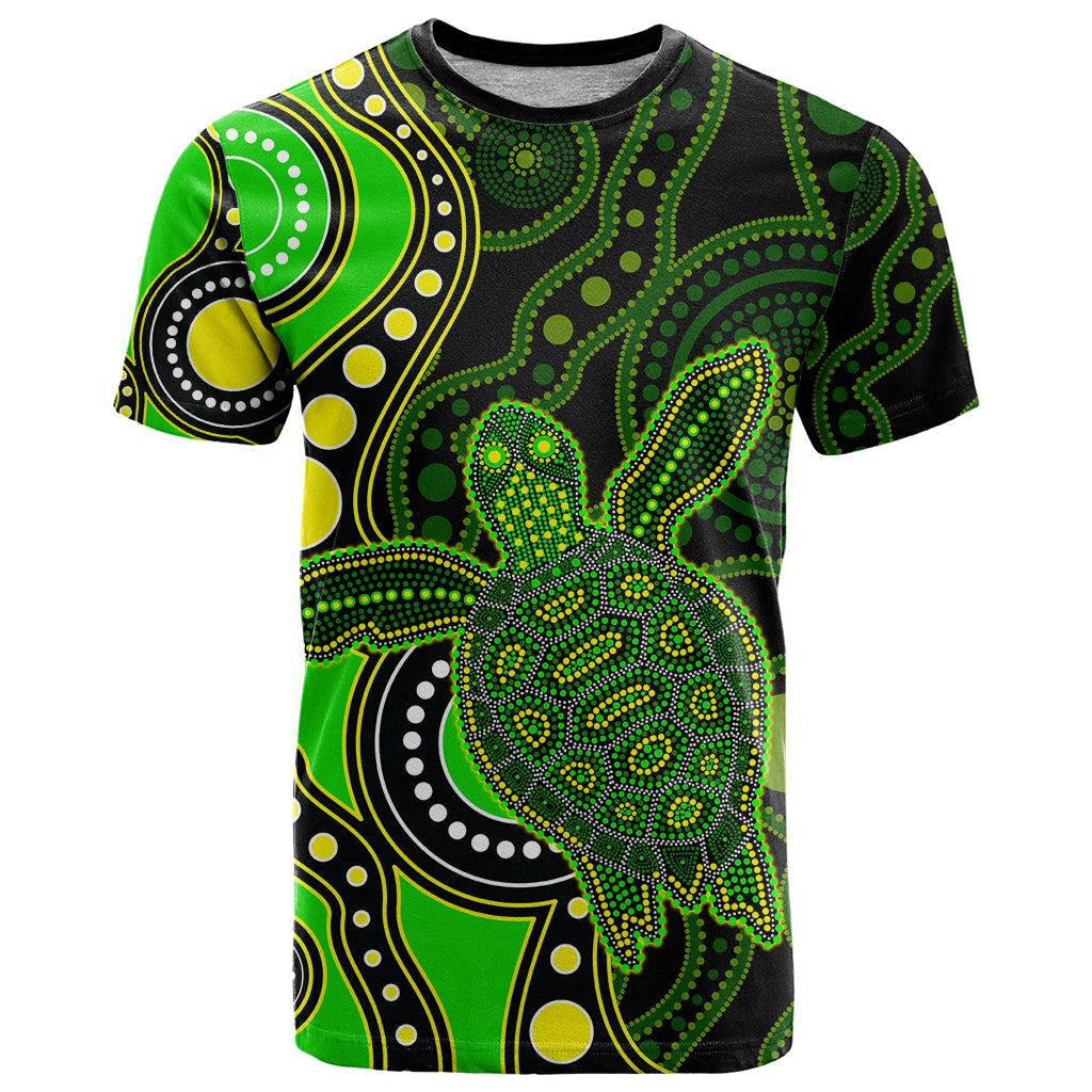 Aboriginal Turtle T Shirt Green Style - Vibe Hoodie Shop