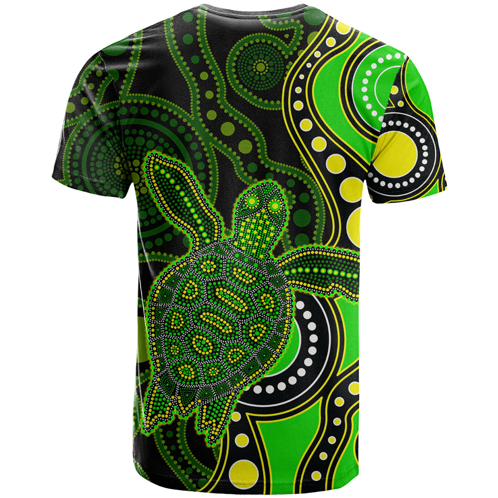 Aboriginal Turtle T Shirt Green Style - Vibe Hoodie Shop