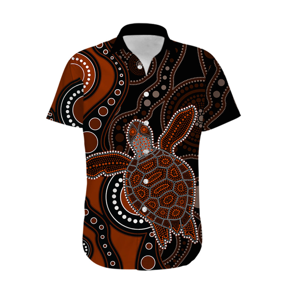 Aboriginal Turtle Hawaiian Shirt Brown Style - Vibe Hoodie Shop