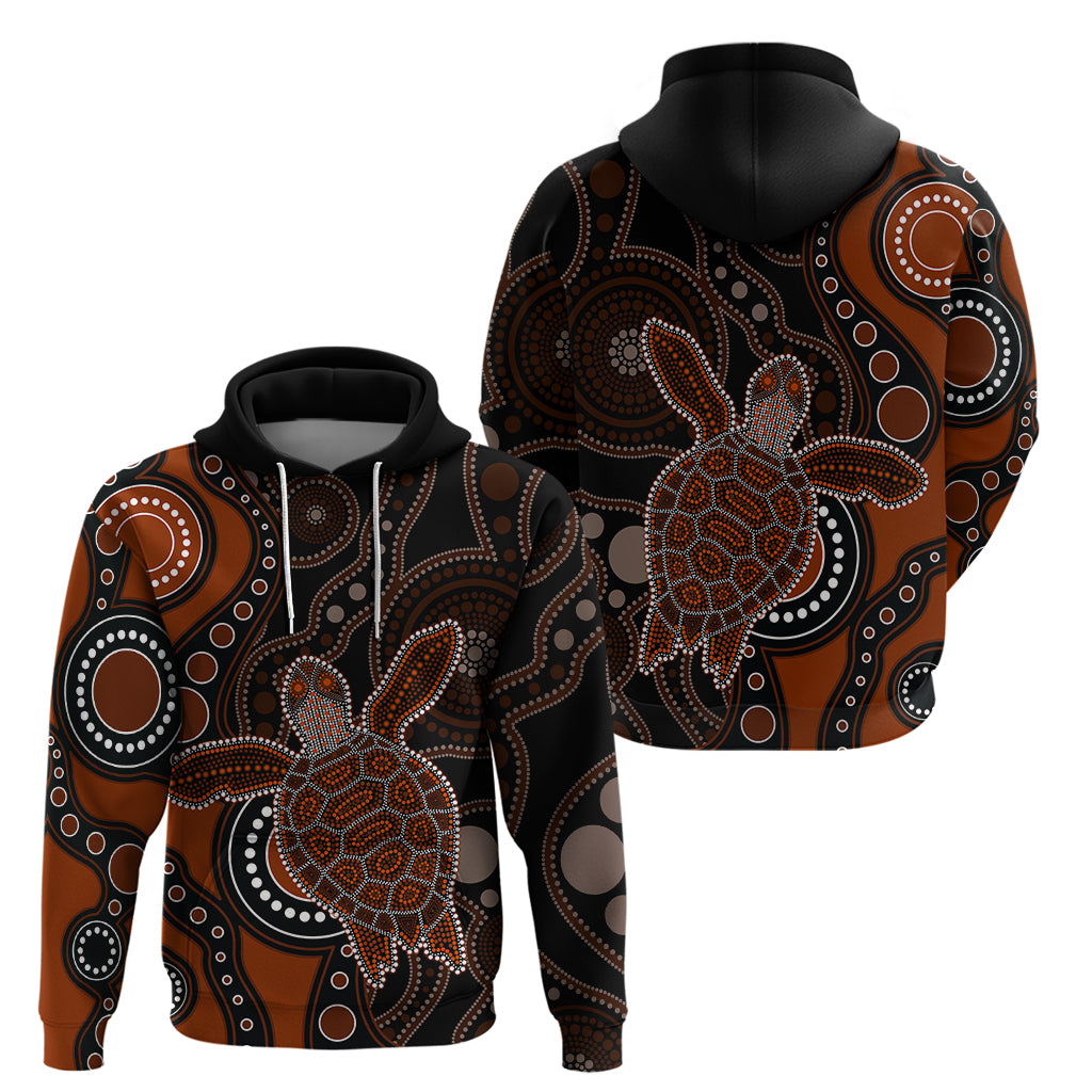 Aboriginal Turtle Hoodie Brown Style LT6 - Vibe Hoodie Shop