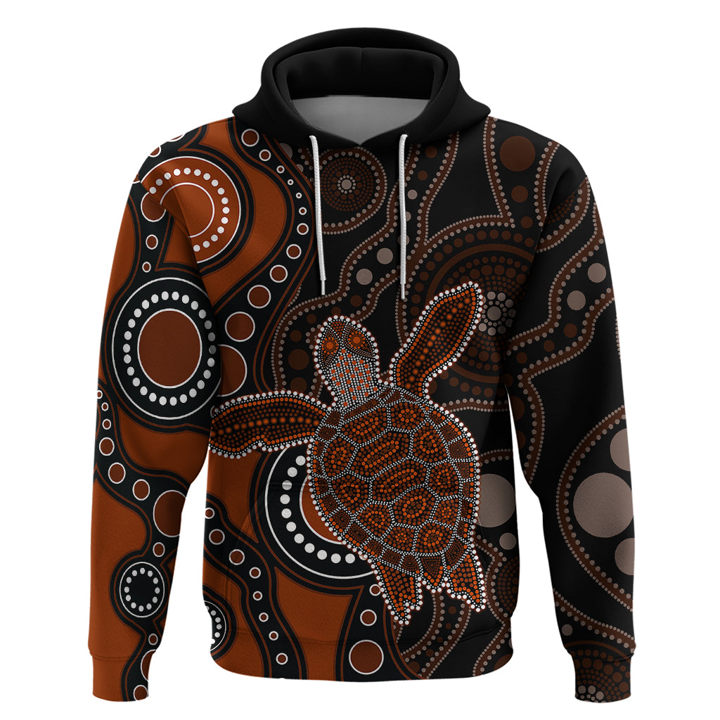 Aboriginal Turtle Hoodie Brown Style LT6 - Vibe Hoodie Shop