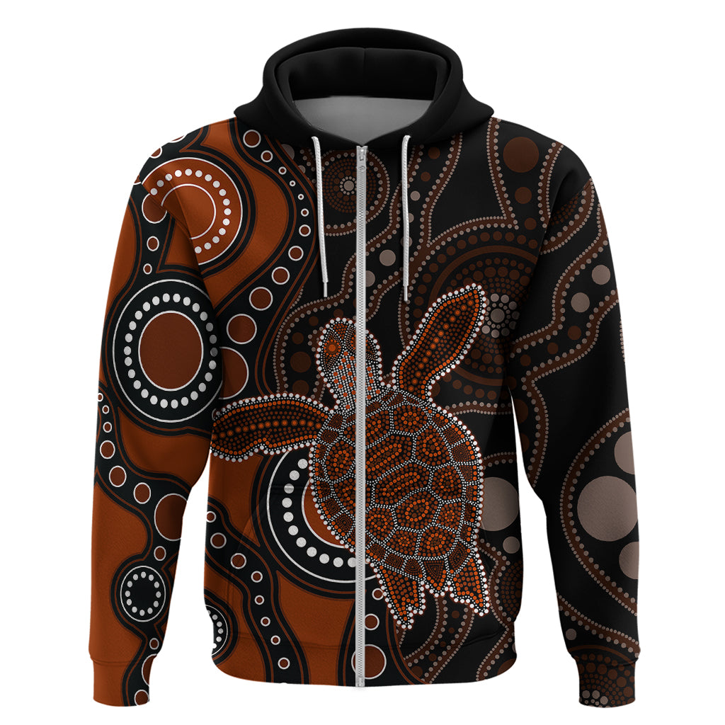 Aboriginal Turtle Hoodie Brown Style LT6 - Vibe Hoodie Shop