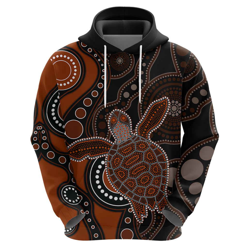 Aboriginal Turtle Hoodie Brown Style LT6 - Vibe Hoodie Shop