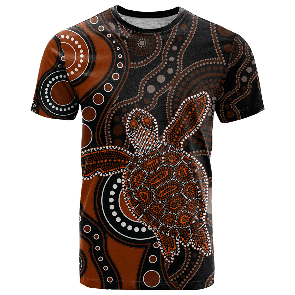 Aboriginal Turtle T Shirt Brown Style - Vibe Hoodie Shop