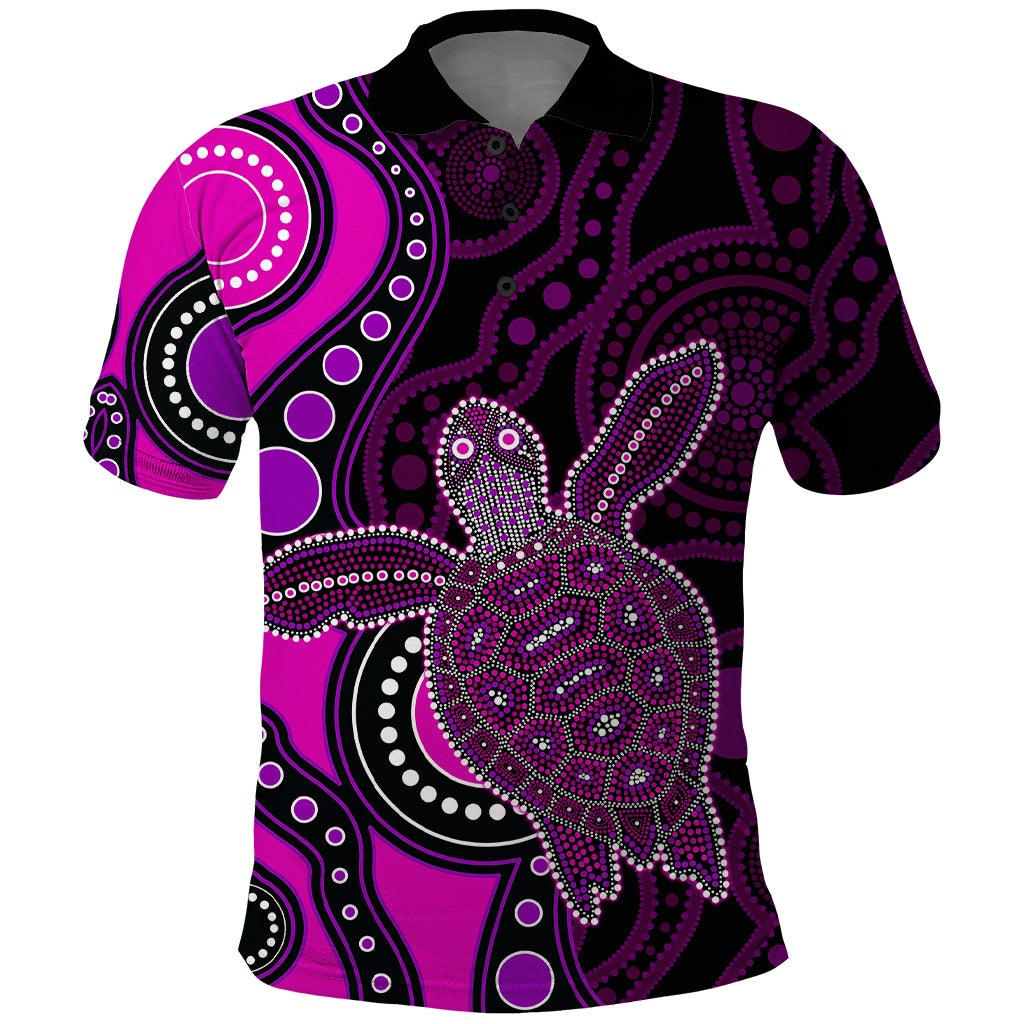 Aboriginal Turtle Polo Shirt Pink Style - Vibe Hoodie Shop