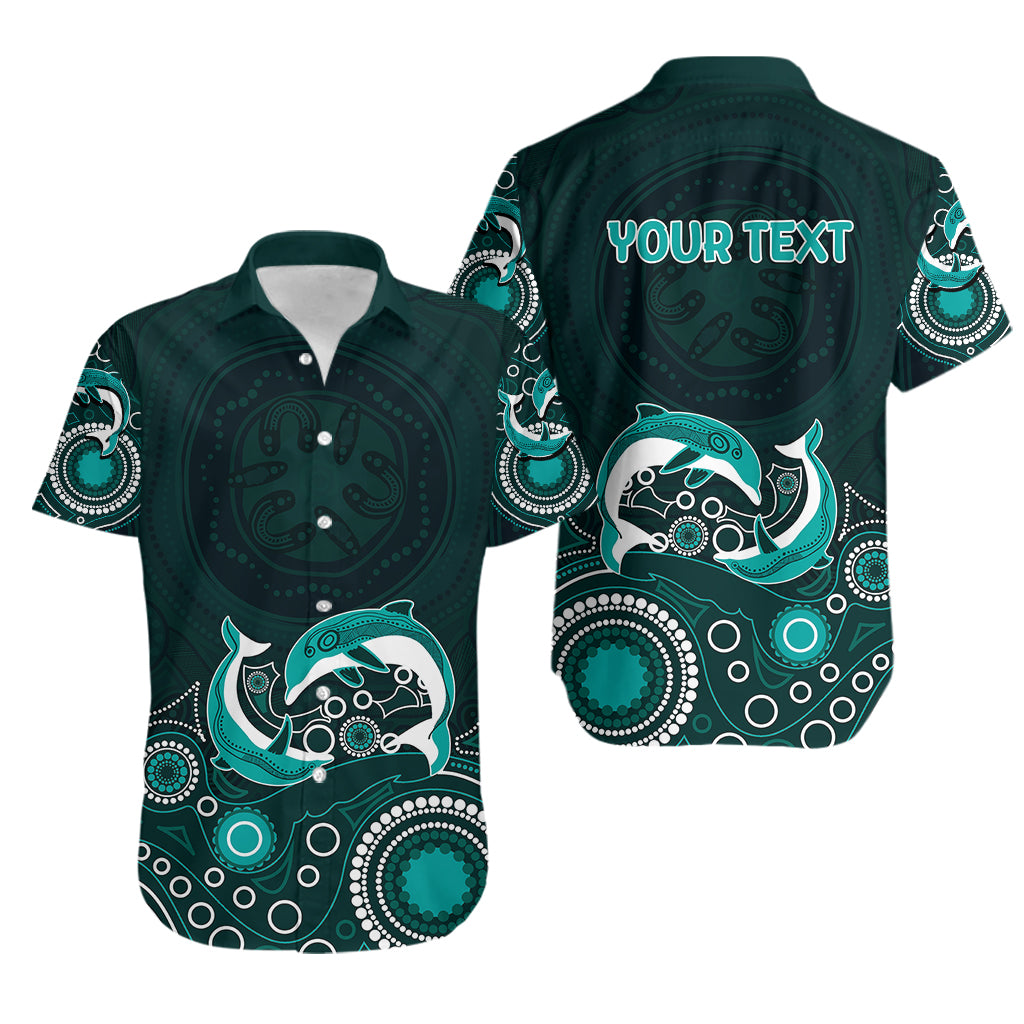 Australia Aboriginal Hawaiian Shirt Dolphin Green - Vibe Hoodie Shop