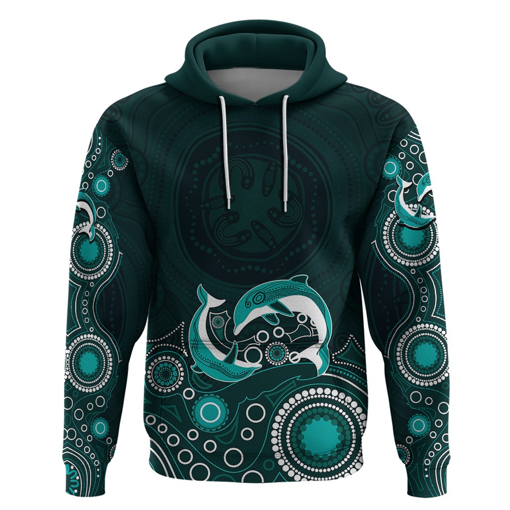Australia Aboriginal Hoodie Dolphin Green LT6 - Vibe Hoodie Shop