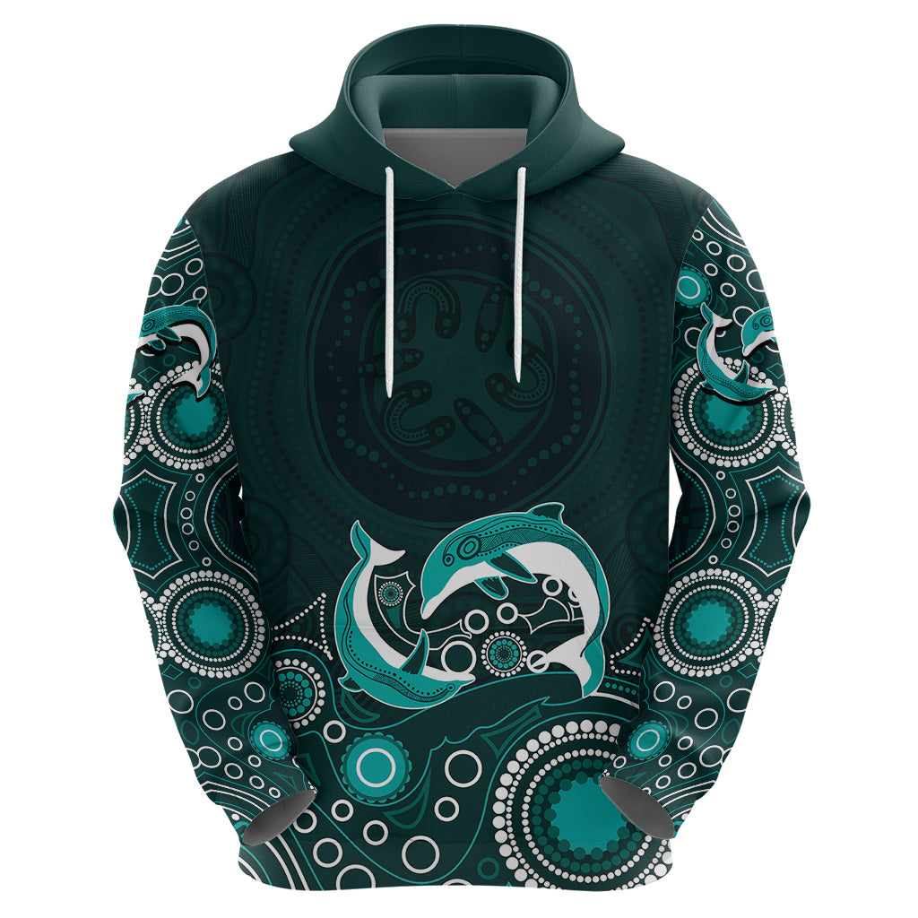 Australia Aboriginal Hoodie Dolphin Green LT6 - Vibe Hoodie Shop