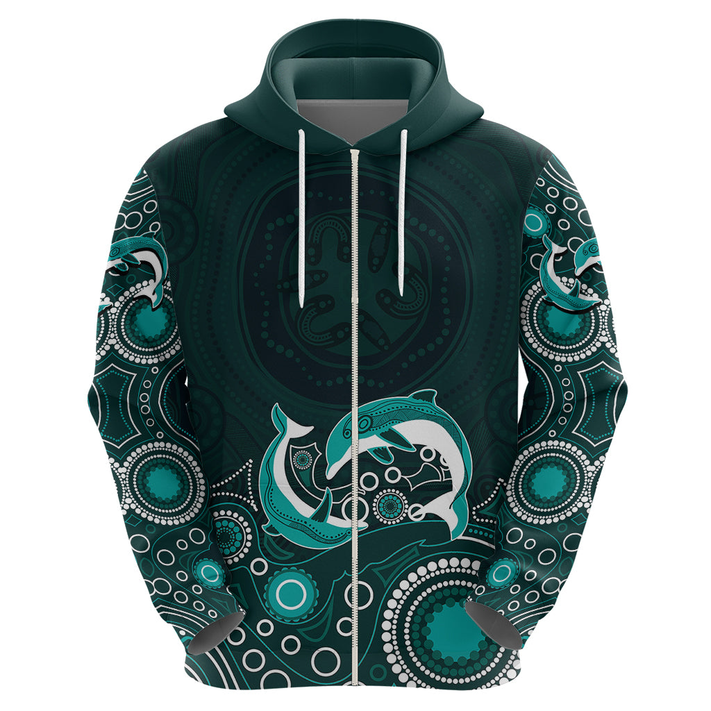 Australia Aboriginal Hoodie Dolphin Green LT6 - Vibe Hoodie Shop