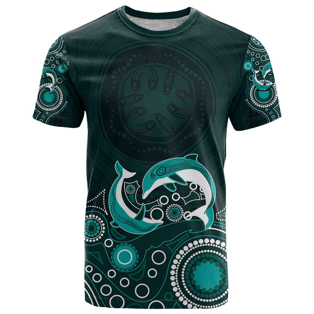 Australia Aboriginal T Shirt Dolphin Green - Vibe Hoodie Shop