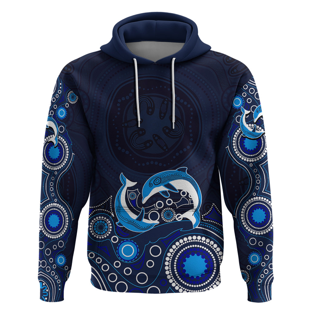 Australia Aboriginal Hoodie Dolphin Dark Blue LT6 - Vibe Hoodie Shop