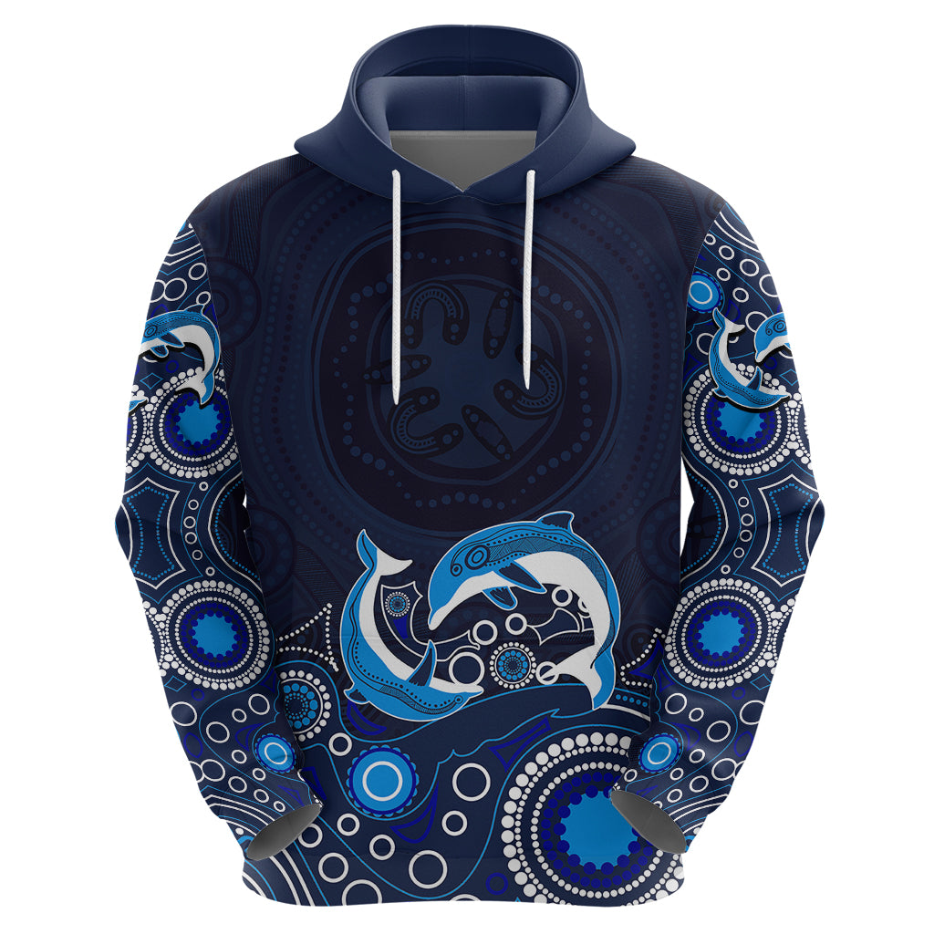 Australia Aboriginal Hoodie Dolphin Dark Blue LT6 - Vibe Hoodie Shop