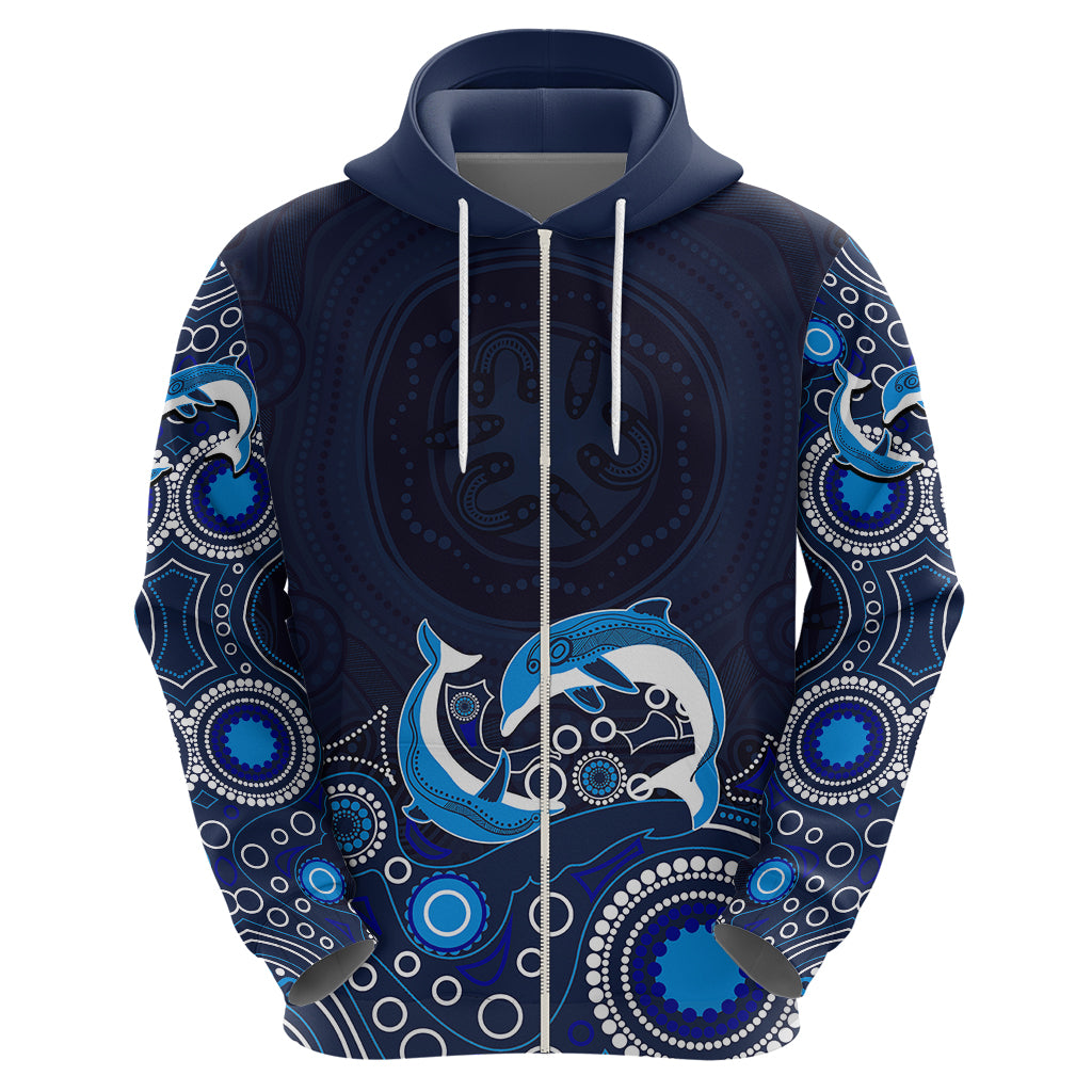 Australia Aboriginal Hoodie Dolphin Dark Blue LT6 - Vibe Hoodie Shop