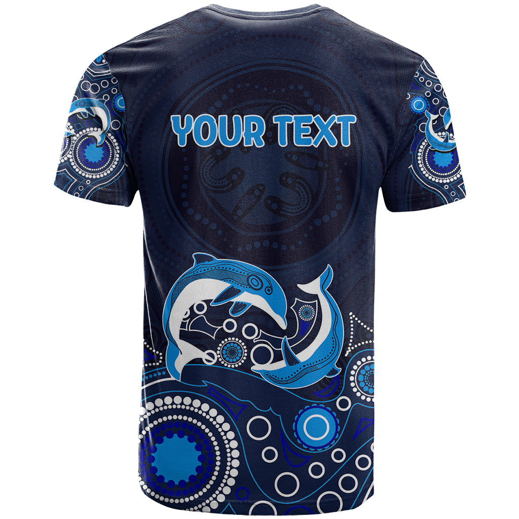 Australia Aboriginal T Shirt Dolphin Dark Blue - Vibe Hoodie Shop