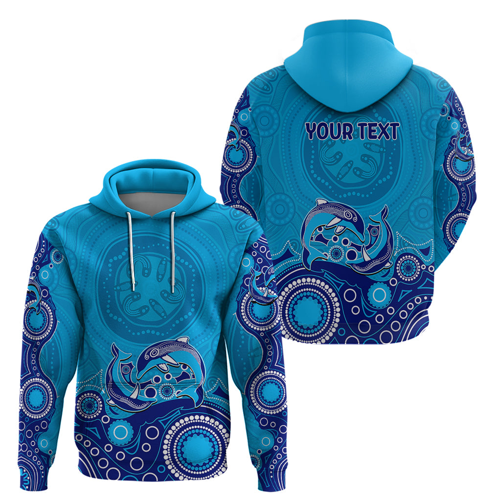 Australia Aboriginal Hoodie Dolphin Light Blue LT6 - Vibe Hoodie Shop