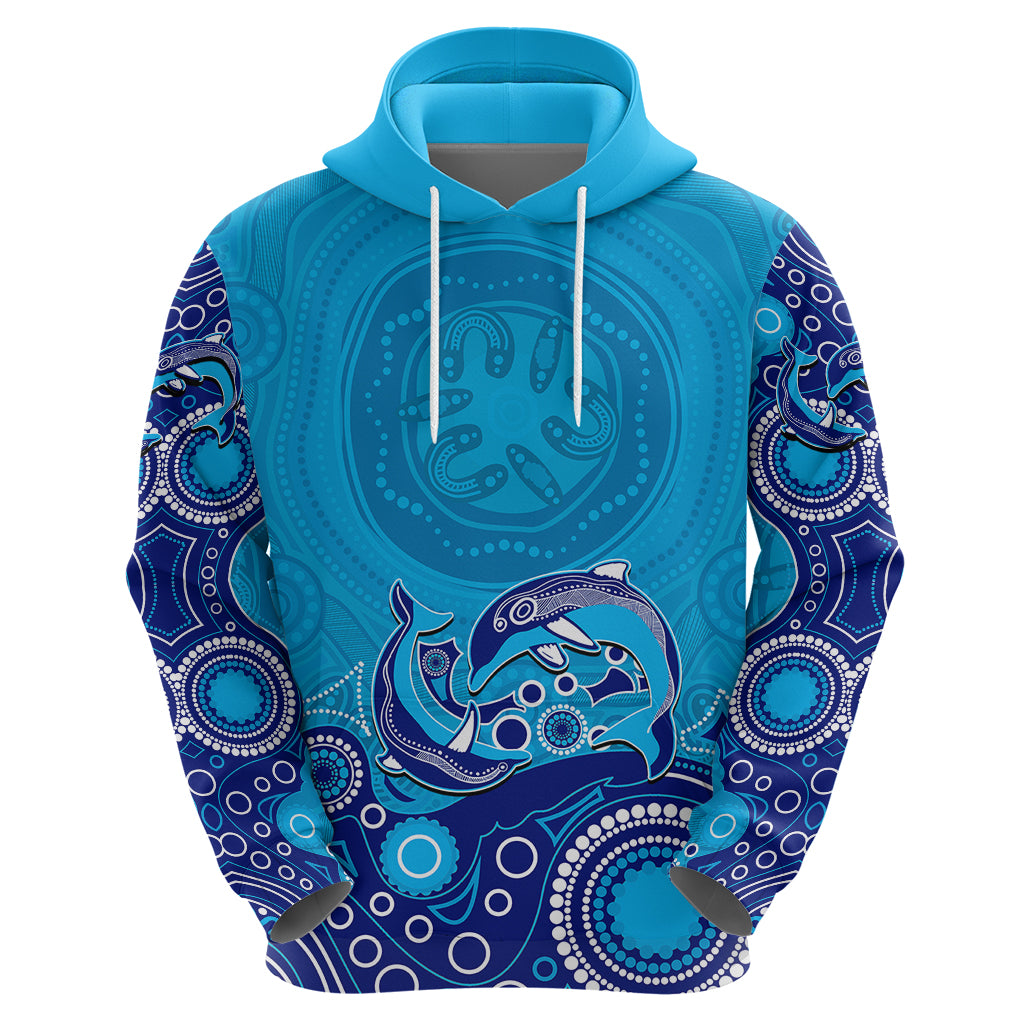 Australia Aboriginal Hoodie Dolphin Light Blue LT6 - Vibe Hoodie Shop
