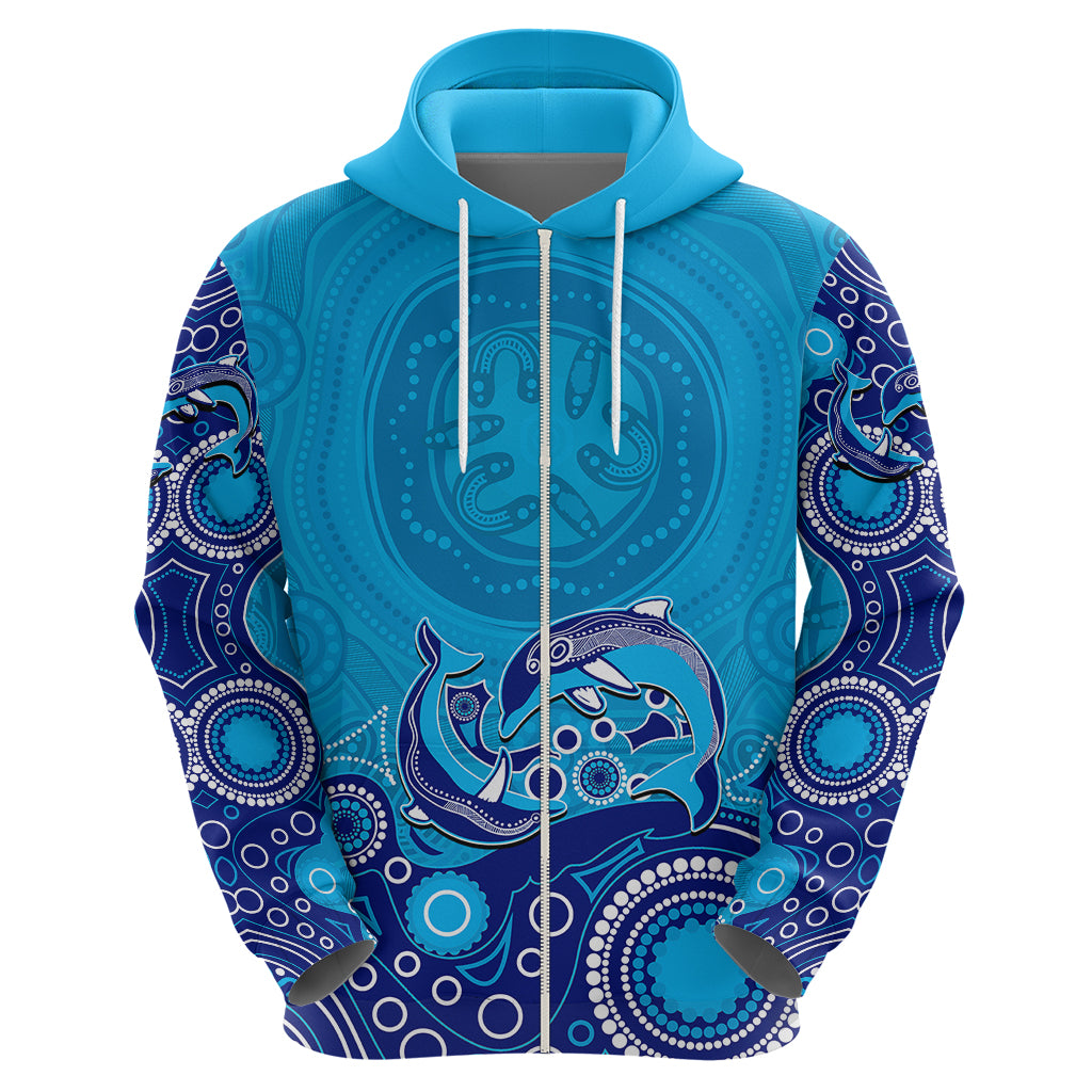 Australia Aboriginal Hoodie Dolphin Light Blue LT6 - Vibe Hoodie Shop