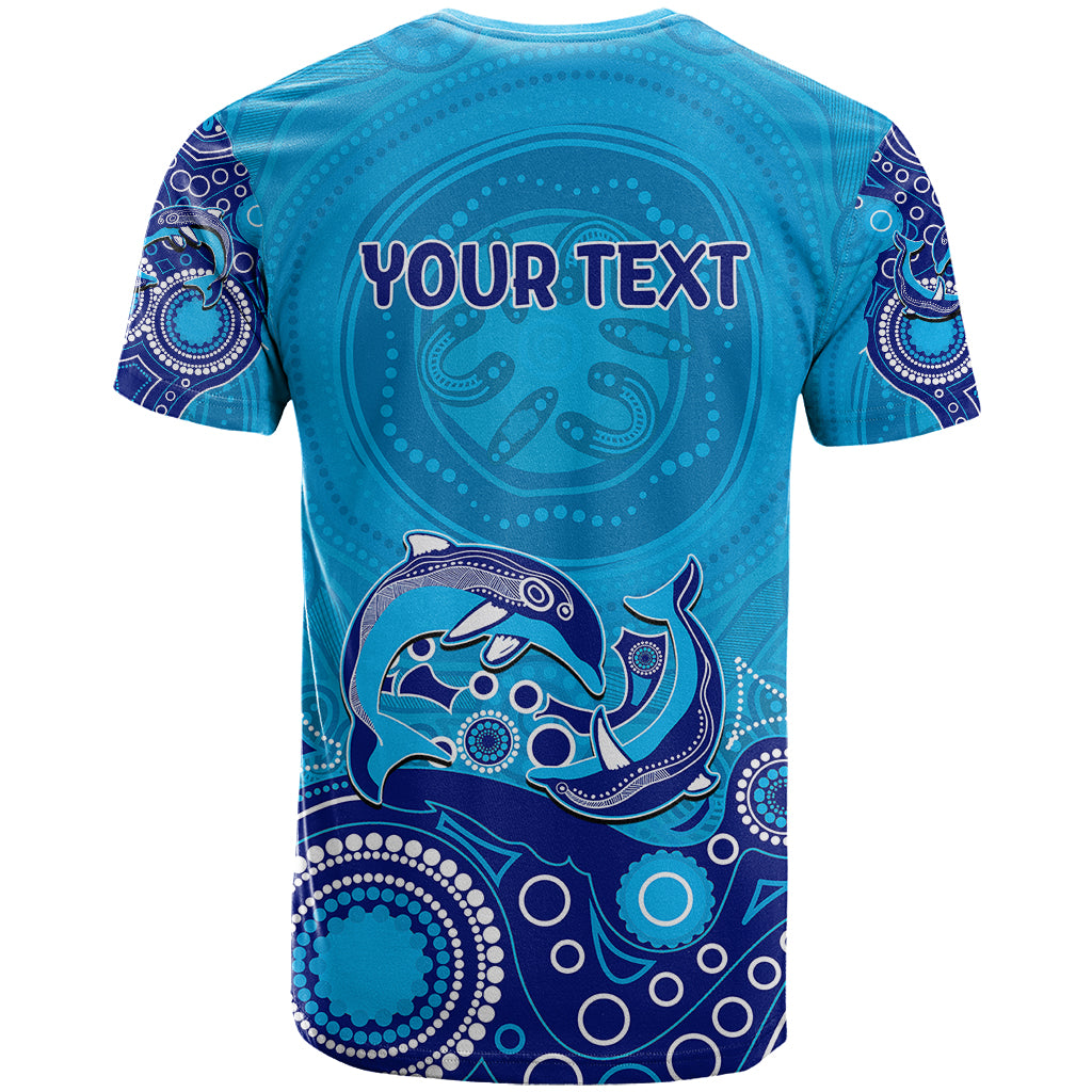 Australia Aboriginal T Shirt Dolphin Light Blue - Vibe Hoodie Shop