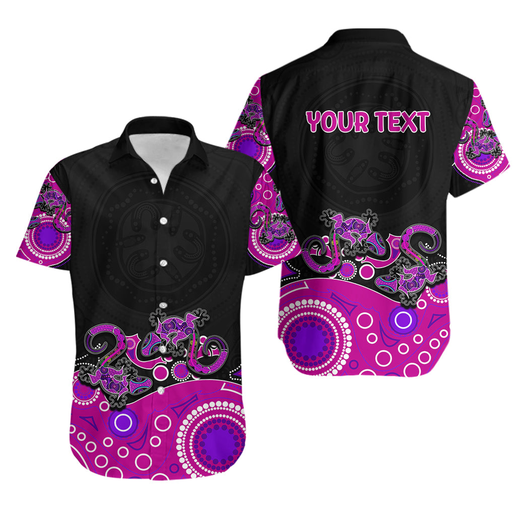 Australia Aboriginal Hawaiian Shirt Lizard Pink - Vibe Hoodie Shop