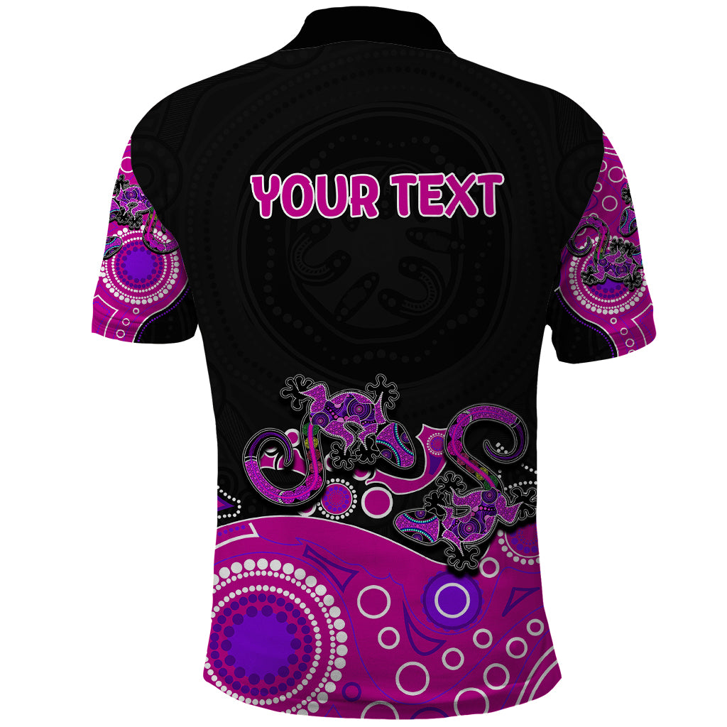 Custom Australia Aboriginal Polo Shirt Lizard Pink - Vibe Hoodie Shop