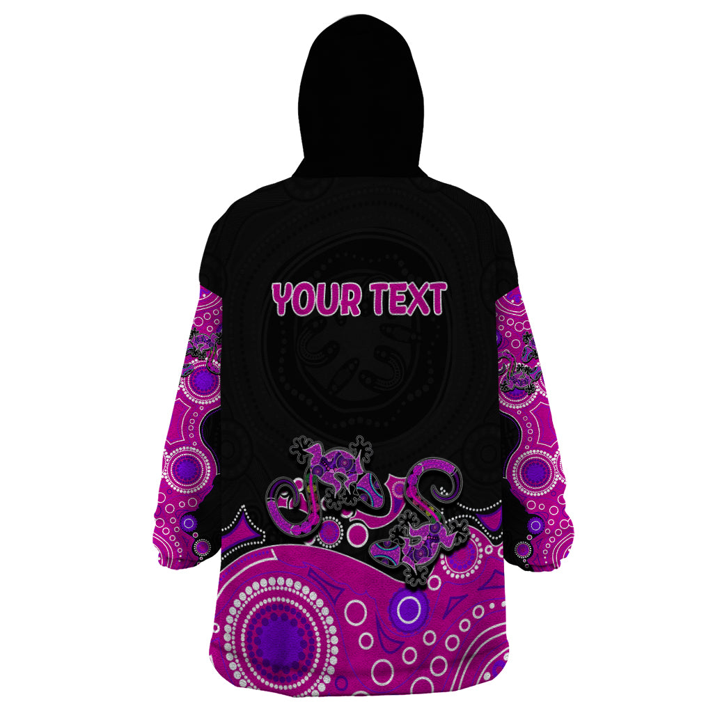 Australia Aboriginal Wearable Blanket Hoodie Lizard Pink - Vibe Hoodie Shop