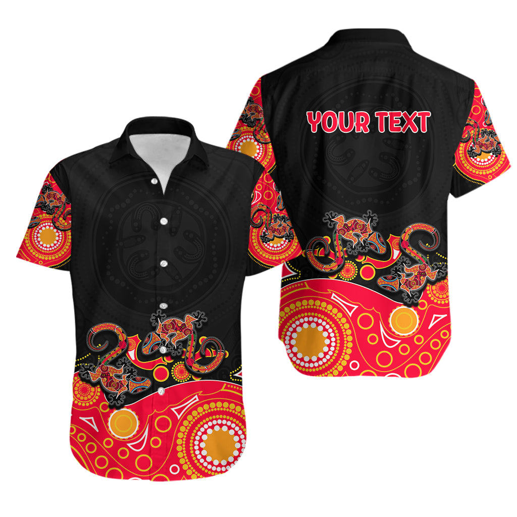 Australia Aboriginal Hawaiian Shirt Lizard Red - Vibe Hoodie Shop