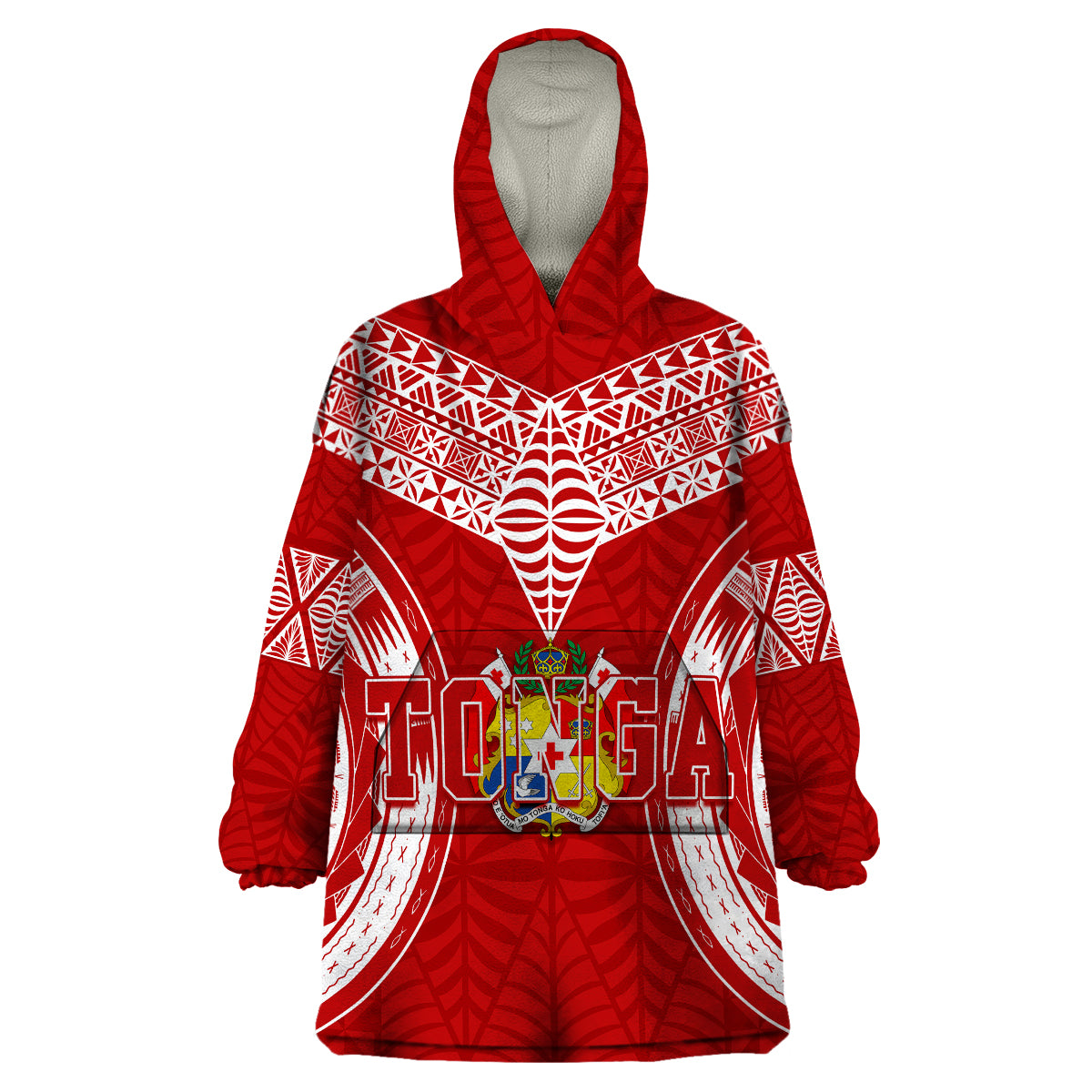 Personalised Tonga Independence Day Wearable Blanket Hoodie Kupesi Pattern Mix Style - Vibe Hoodie Shop