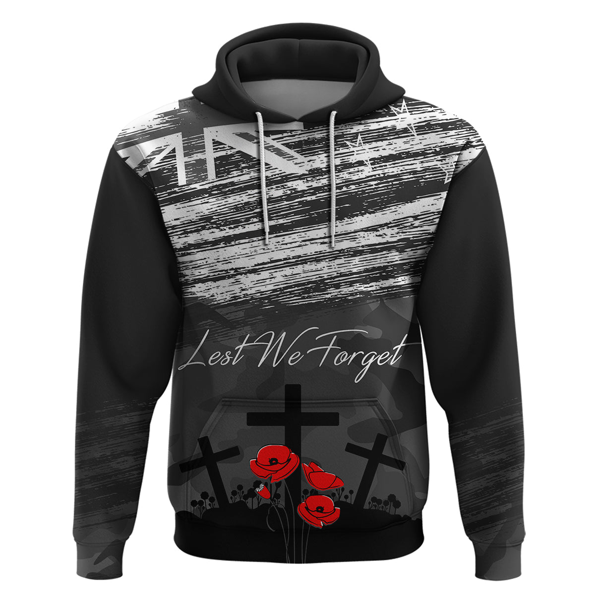 ANZAC DAY Hoodie Camo Style - Lest We Forget LT7 - Vibe Hoodie Shop